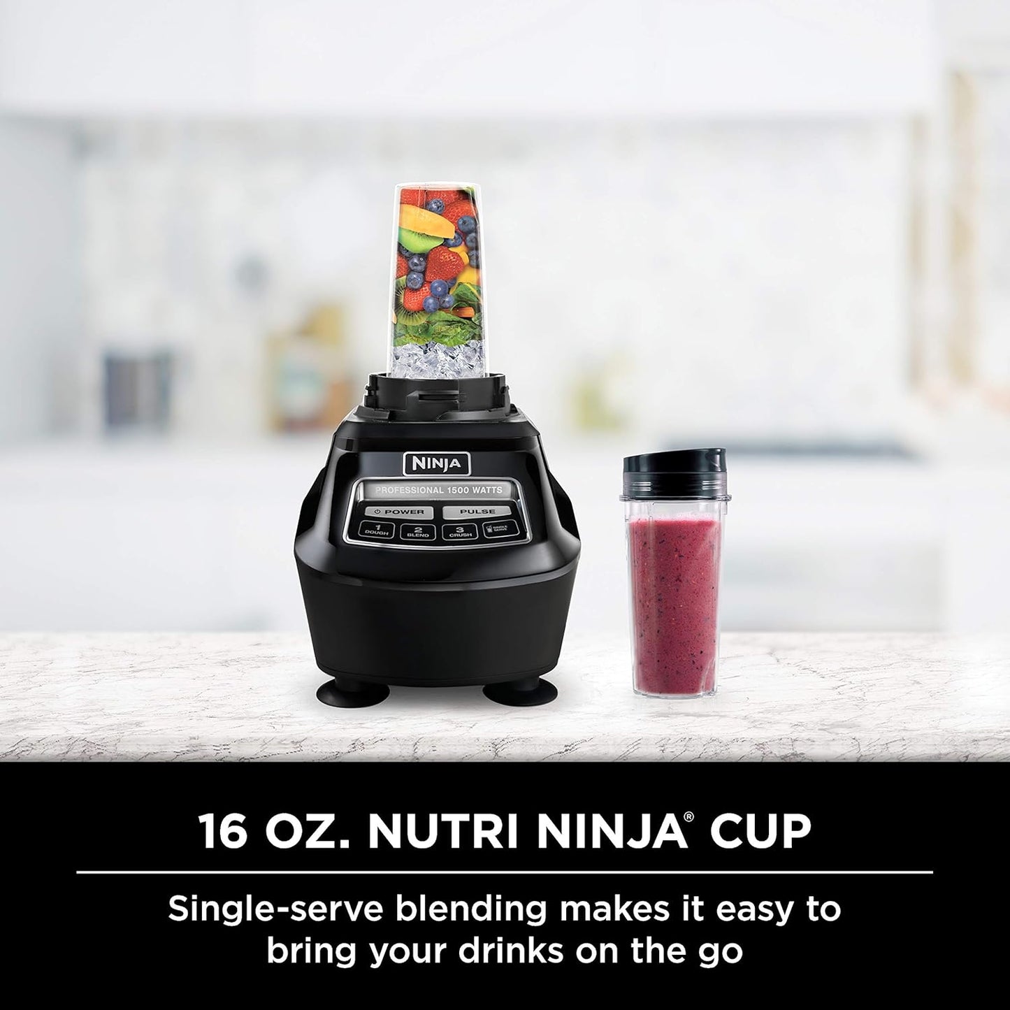 Ninja Mega Kitchen System, 1500W, 72 oz. Full-Size Blender & 8-Cup Food Processor with16 oz.